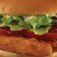 That Crispy Chicken Sandwich · All natural white breast meat, ranch, lettuce, tomato. 560 cal.