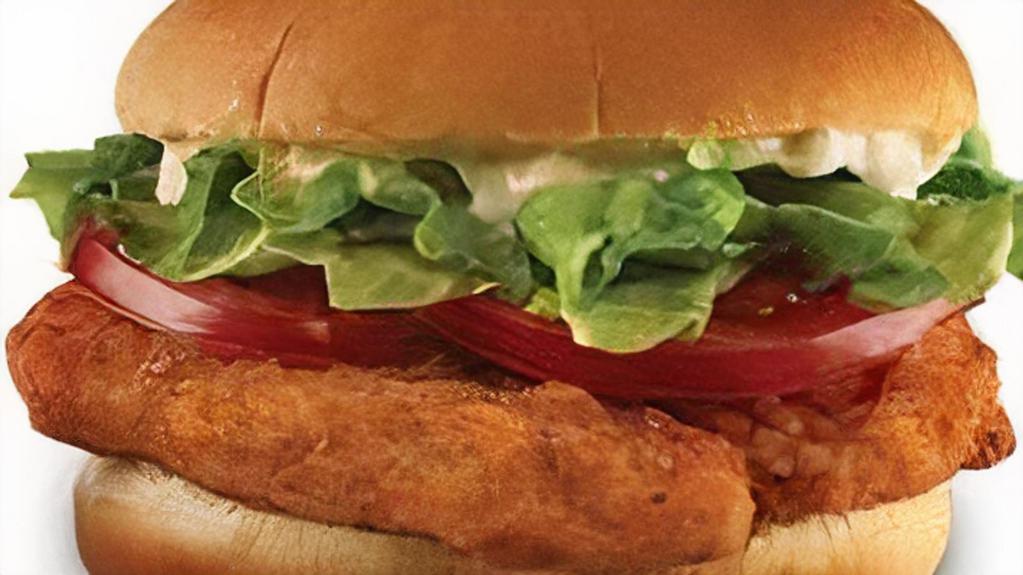 That Crispy Chicken Sandwich · All natural white breast meat, ranch, lettuce, tomato. 560 cal.