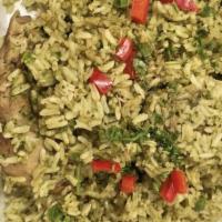 Arroz Con Pollo · This is a traditional dish from the northern coast of Peru. aromatic rice with coriander cil...