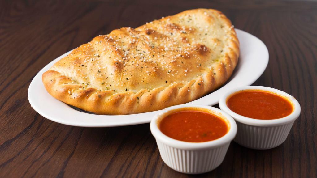 Cheese Calzone · 990 cal. Crisp baked Italian turnover with Rosati’s pizza sauce & mozzarella cheese. Served with a side of marinara sauce.
