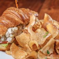 Poached Chicken Salad On Croissant · Poached chicken, roasted celery, Granny Smith apples, tomato and red leaf lettuce