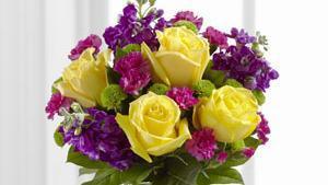 The Ftd® Happy Times™ Bouquet · D3-4897. The FTD® Happy Times™ Bouquet employs roses and stock to bring vibrant color and fr...