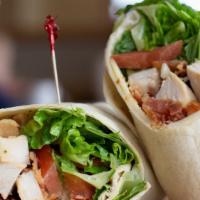 Monterey Ranch Chicken Wrap · Crispy or grilled chicken breast, Monterey jack cheese, bacon, lettuce, tomato and a side of...