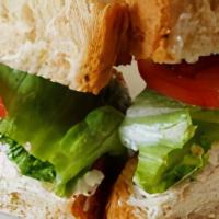 Chicken Salad Sandwich · Our famous all white meat chicken salad, lettuce and tomato on whole grain wheat.