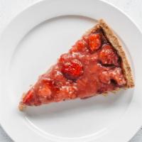Strawberry Cheesecake (Vg, Gf) · Gluten-free graham cracker crust strawberry cheesecake. Contain soy. We cannot make substitu...