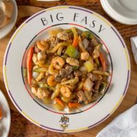 Cajun Stir Fry · Your choice of beef, chicken, shrimp, or a combination of all three, sautéed with vegetables...