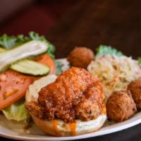 Voodoo Chicken Sandwich · Spicy. Can be served blackened or grilled. Tender chicken breast tossed with our spicy voodo...