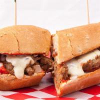 Meatball Sub · Fontanini-brand meatballs, provolone cheese, green peppers, onions, cayenne pepper and Chica...