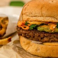 South West Vegan · Impossible patty, fresh avocado, chipotle vegan mayo, onions, pickled jalapenos and habanero...