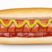 Regular Beef Hot Dog · Topping choices:
Onions, ketchup, mustard and relish.