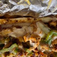 Chicken Philly · Topping choices:
Onion, green peppers, mushrooms, mozzarella cheese and mayonnaise sauce.