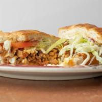 Torta Dinner · Mexican sandwich your choice of meat filled with beans, lettuce, tomato, cheese and sour cre...