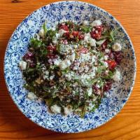 Balsamic Beet & Berry Salad · Organic arugula, quinoa lentil blend, strawberries, roasted beets, goat cheese, blackberry b...