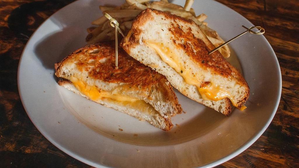 Smoked Gouda Grilled Cheese · Smoked Gouda on fluffy challah bread.