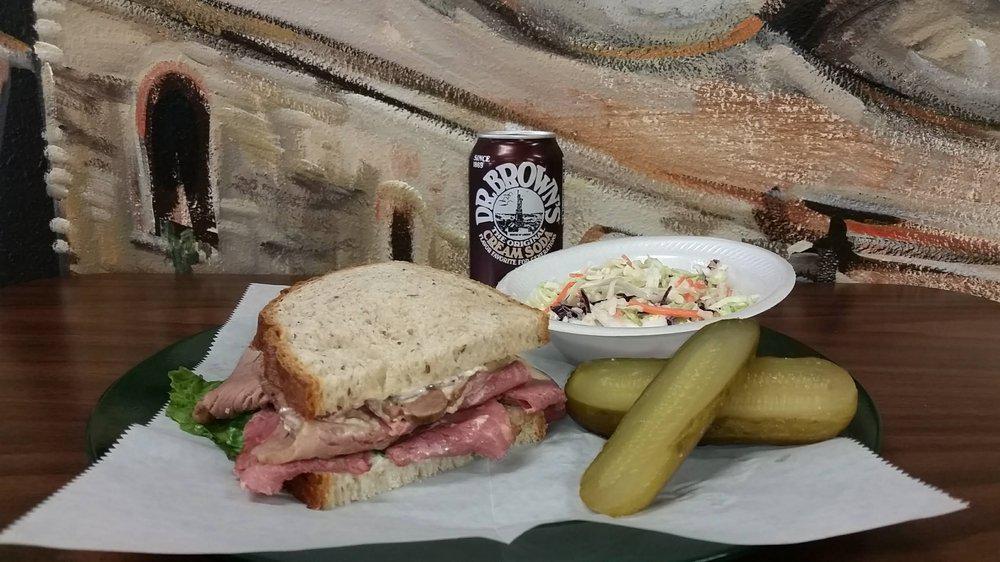 Corned Beef Deli Sandwich · Kosher - pork free; no cheese and meat together.