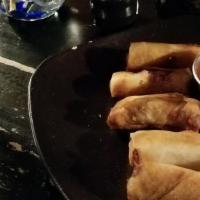 Vietnamese Egg Rolls · Crispy spring rolls stuffed with veggies ,pork, shrimp, and glass noodle serve with sweet ch...