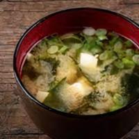 Miso Soup · Soybean based soup with tofu, seaweed and scallion