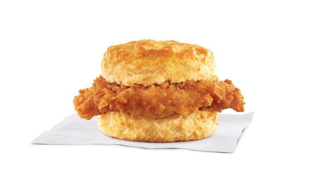 Hand-Breaded Chicken Biscuit · Hand-breaded chicken fillet hand-dipped in eggs and buttermilk and lightly breaded on Made From Scratch™ Biscuit.. Breakfast served until *10:30am (*Hours may vary by day)
