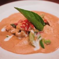 Panang Curry · Your choice of meat in a rich Panang curry and coconut gravy with carrots, bell peppers and ...