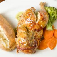 Half Wood-Roasted Chicken · Prepared your choice of way. Served with choice of soup of the day, house salad or upgraded ...