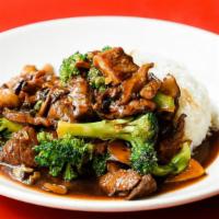 Beef & Broccoli · Shiitake mushrooms, garlic sauce.