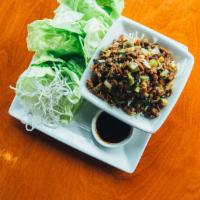 Gf Chicken Lettuce Wraps · Bibb lettuce, crispy rice noodles.