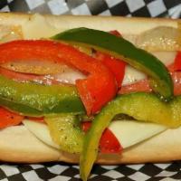 The Philly · Sautéed Red & Green Peppers, & Onions, Provolone Cheese