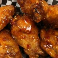 Wings With Fries · 6 wings with fries.  Choose dry rub, buffalo sauce or sweet chili.  Or try one of our sauces...