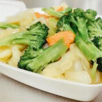 Mix Vegetables · Cabbage, broccoli and carrot in garlic source.