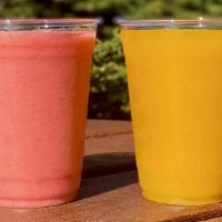 Smoothie · Enjoy a fruit based blended smoothie! Available in 4 flavors: Strawberry, Mango, Peach, and ...