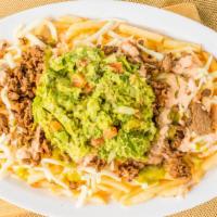 Asada Fries · Fries topped with your choice of meat, cheese, and guacamole.