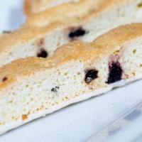 Lemon Blueberry Biscotti (1Ct) · Plump dried blueberries with a soft lemony flavor will make this one of your favorite biscot...
