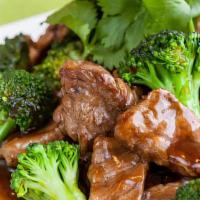 Beef With Broccoli Lunch Special · Flank steak with broccoli in brown sauce.