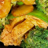 Szechuan Bean Curd Lunch Special · Deep fried Tofu  with broccoli, carrots, green pepper, snow peas & water chestnut in spicy S...