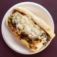 Philly Cheese Steak Supreme · GRILLED ONIONS, GREEN PEPPERS, MUSHROOMS, AND PROVOLONE CHEESE.