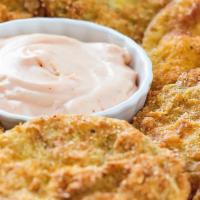 Fried Green Tomatoes (Small - 5) · Served with your choice of dipping sauce.
