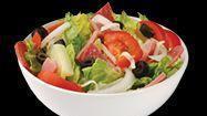 Tossed Salad (Small) · Fresh crisp lettuce, tomatoes, onions, cheese, mushrooms, green peppers, yellow peppers and ...