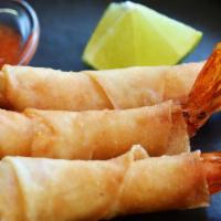 Shrimp Rolls (2) · Golf treasure shrimp mixed with green onion, cilantro, black pepper, glass noodles wrapped i...