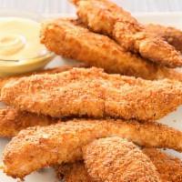 Chicken Tenders (4 Pcs) · 4 Juicy Chicken Tenders with choice of 1 Dipping Sauce
