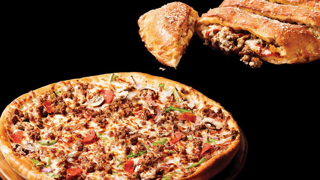 Meal Deal #1 · Large supreme pizza and original calizone
