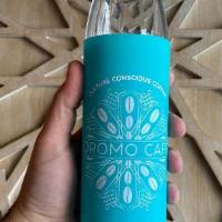 Oromo Cafe Glass Bottle W/ Bamboo Cap · 