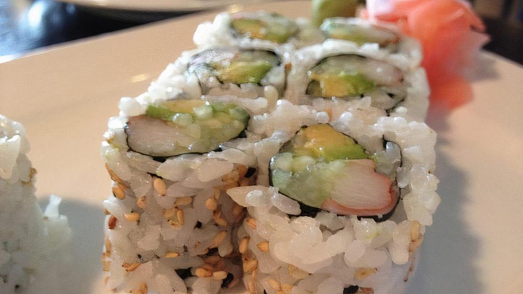 California Roll · Crab meat, cucumber and avocado. * 
 
*