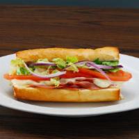 Cpa'S Sub Sandwich · Italian deli meats: mortadella, cappicola, Genoa, salami, lettuce, tomato, onions and provol...