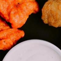 100 Boneless Wings · Choose up to 5 flavors and 2 dipping sauces (Two pints).. Carrots and celery included.
