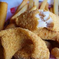 Famous Fish Fry · Our Famous Hand-Breaded Fish Fillets Served with Hushpuppies. Served with Choice of Mashed P...