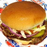 Old Fashioned Burger · Mayo or Mustard, Pickles, Onions, Tomato, Lettuce