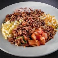 Cobb Salad · Iceberg, Romaine, Boiled Egg, Pit Ham, Smoked Bacon Crumbles, Diced Tomatoes, Cheese Blend, ...