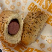 Bagel Dog · All beef hot dog, wrapped in a bagel!
