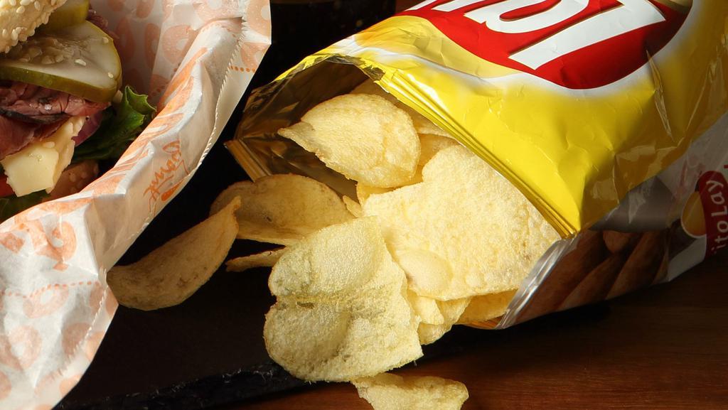 Chips · Choose from doritos cheetos fritos ruffles plain kettle chips baked lays bbq lays or sour cream & onion lays.