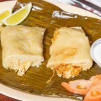 Tamales Oxaquenos · Chicken Red Sauce (Spicy)